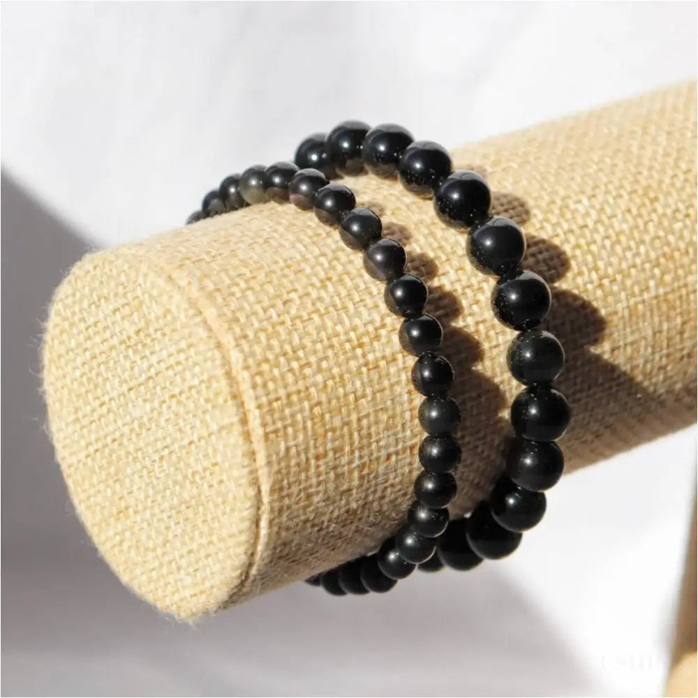 Bracelet en Obsidienne noire ✦ Protection, Introspection et Vérité-0