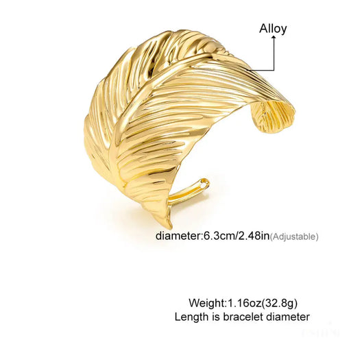 Bracelet Feuille Personnalisé - Doré / Alliage - Bijoux