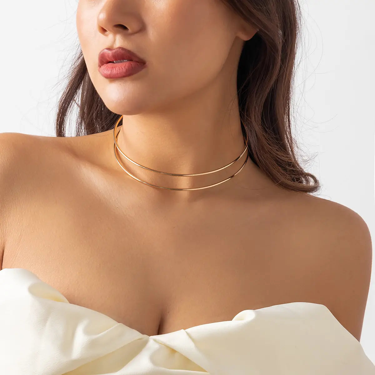 Collier Géométrique Métallique au Style Punk pour Femmes