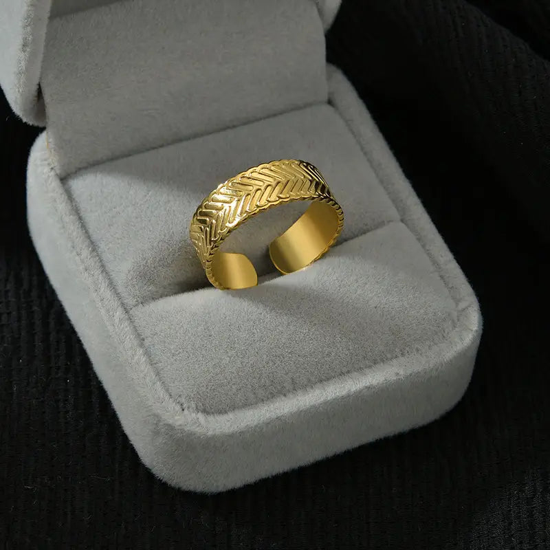 Bague en Acier Inoxydable Twill - Adjustable Stainless