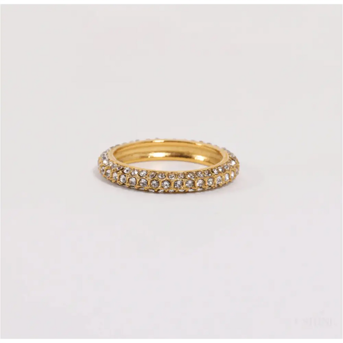 Catania - Crystal Pavé Gold Band Rings-2