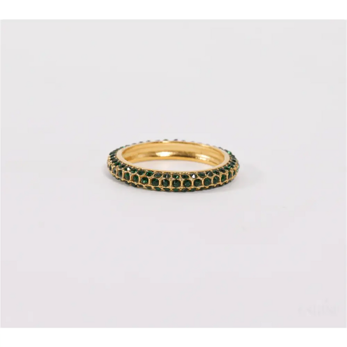 Catania - Crystal Pavé Gold Band Rings-4