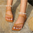 Sandales Ouvertes CShina en PU - Marron Clair / Size36