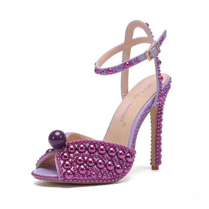 Chaussures à Talons Hauts Avec Pailletes - Violet / 35