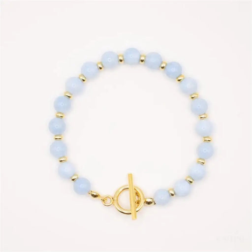 CIRCÉ | Bracelet en Aigue-marine et plaqué Or 18 et 24 carats-0