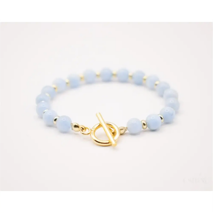 CIRCÉ | Bracelet en Aigue-marine et plaqué Or 18 et 24 carats-2