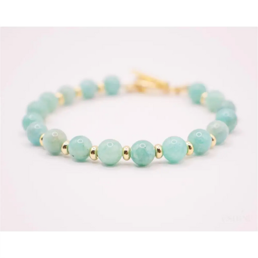 CIRCÉ | Bracelet en Amazonite et plaqué Or 18 et 24 carats-1