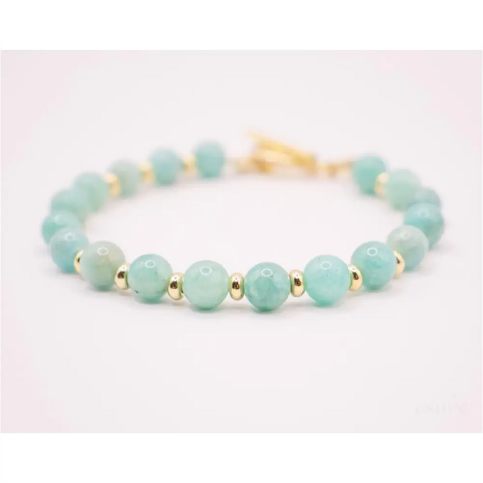 CIRCÉ | Bracelet en Amazonite et plaqué Or 18 et 24 carats-1