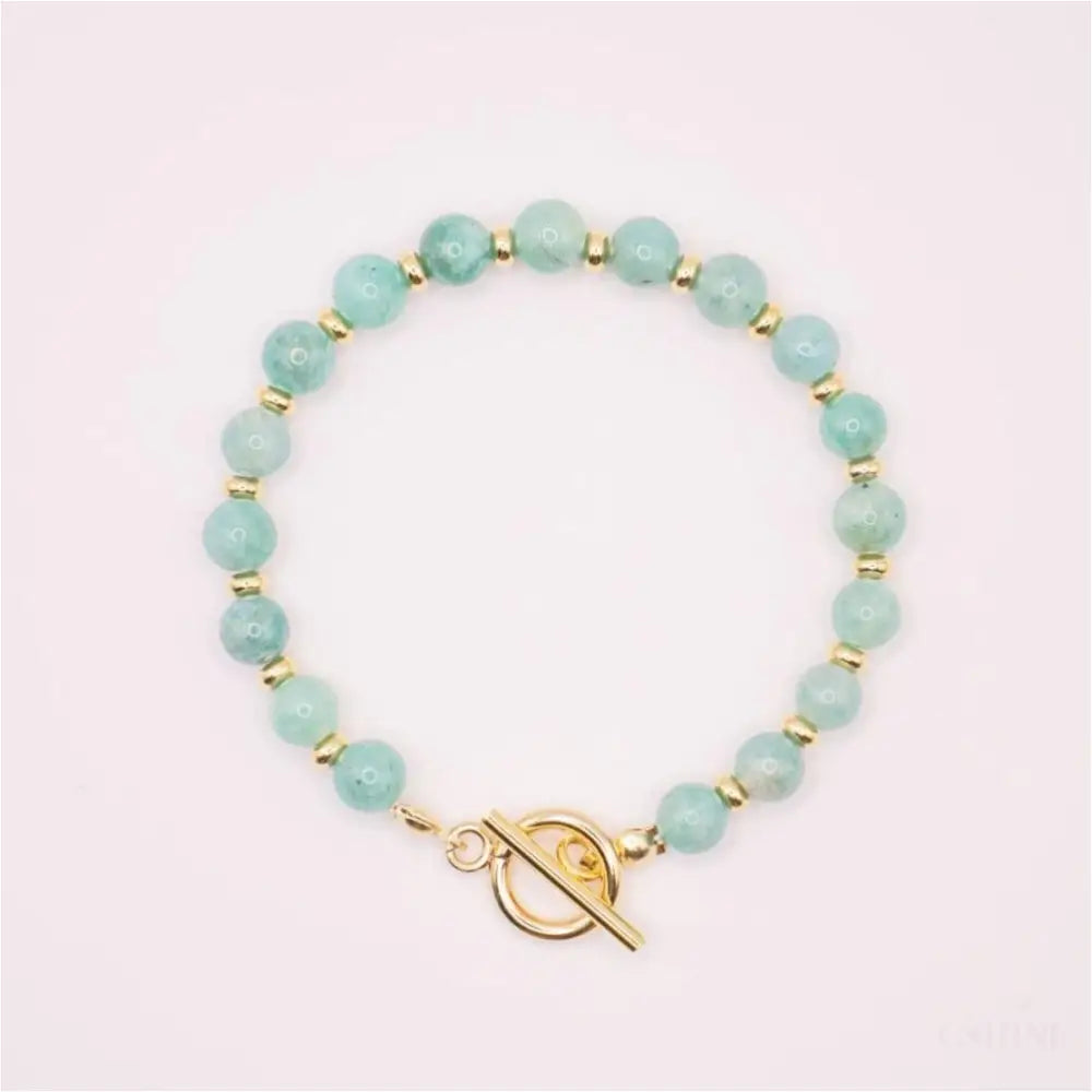 CIRCÉ | Bracelet en Amazonite et plaqué Or 18 et 24 carats-0