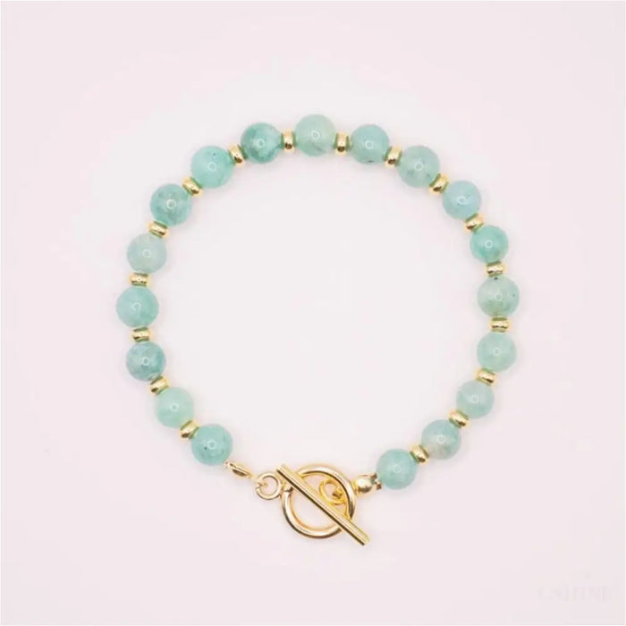 CIRCÉ | Bracelet en Amazonite et plaqué Or 18 et 24 carats-0