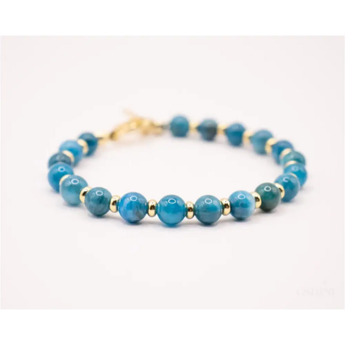 CIRCÉ | Bracelet en Apatite bleue et plaqué Or 18 et 24 carats-1