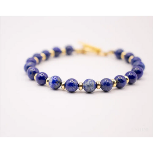 CIRCÉ | Bracelet en Lapis-Lazuli et acier inoxydable plaqué Or 18 carats-1