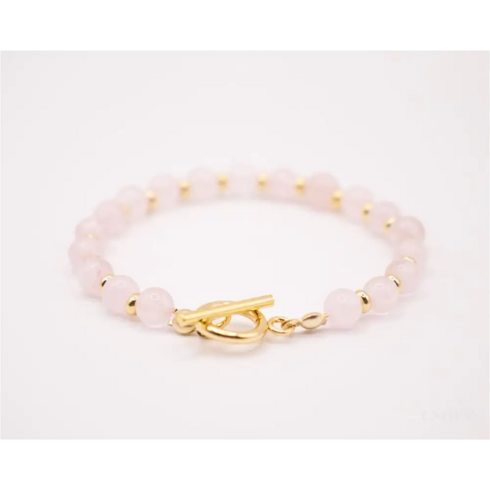 CIRCÉ | Bracelet en Quartz rose et acier inoxydable plaqué Or 18 carats-2