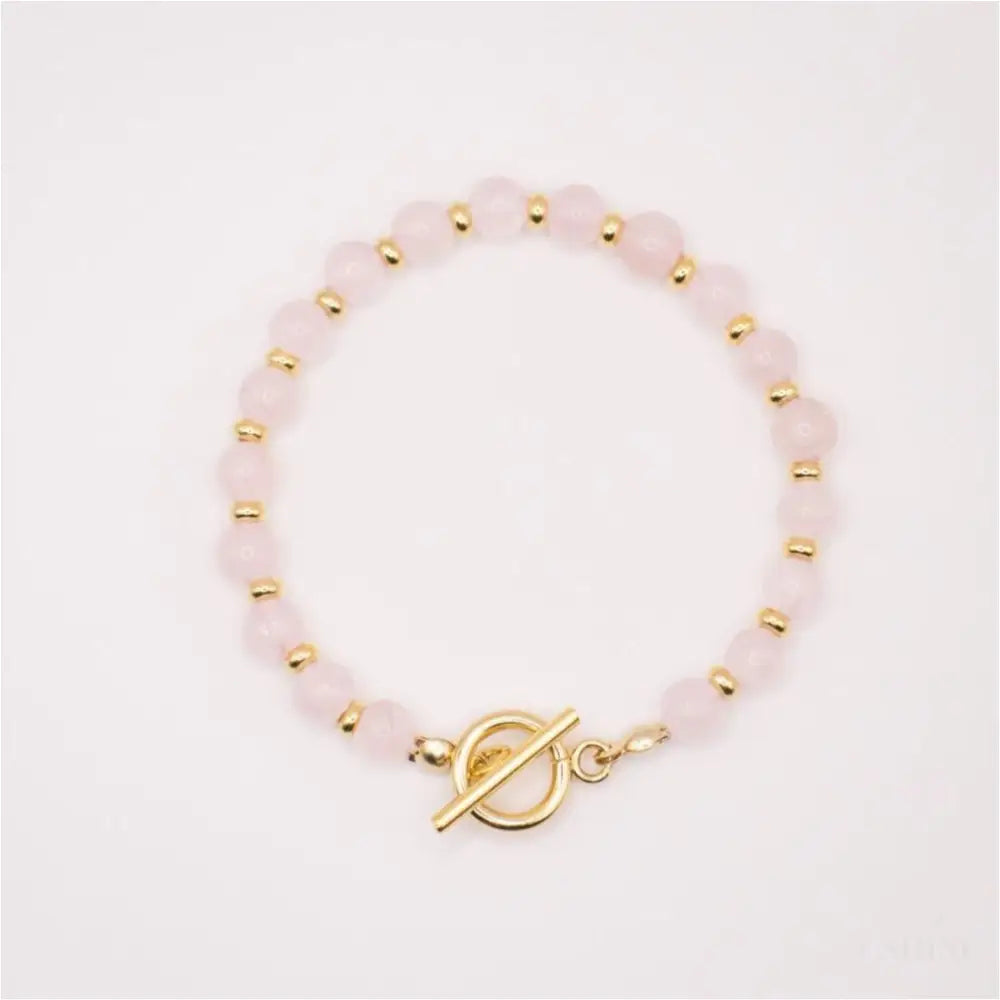 CIRCÉ | Bracelet en Quartz rose et acier inoxydable plaqué Or 18 carats-0