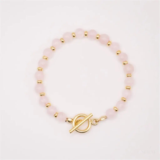 CIRCÉ | Bracelet en Quartz rose et acier inoxydable plaqué Or 18 carats-0