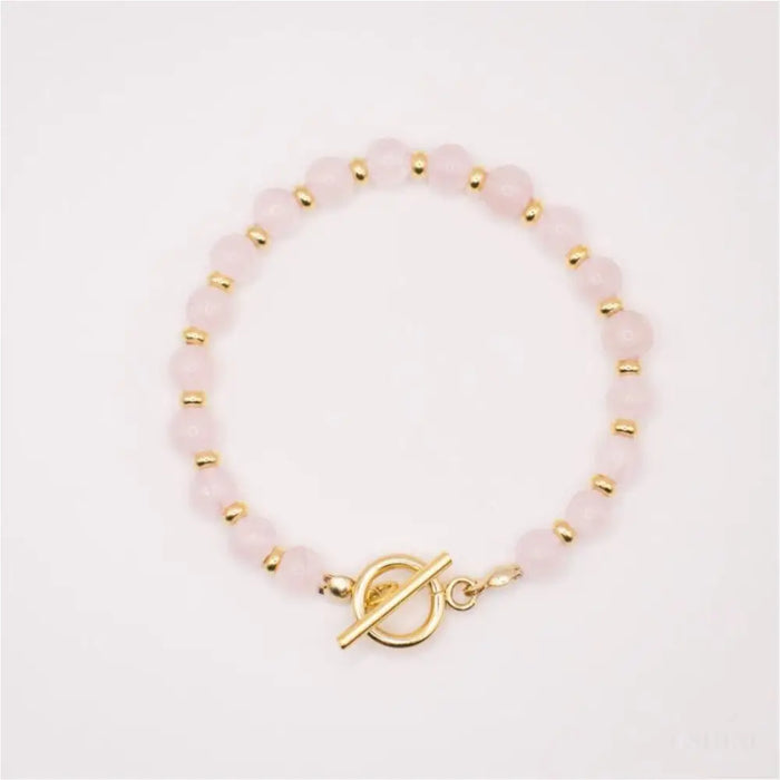 CIRCÉ | Bracelet en Quartz rose et acier inoxydable plaqué Or 18 carats-0