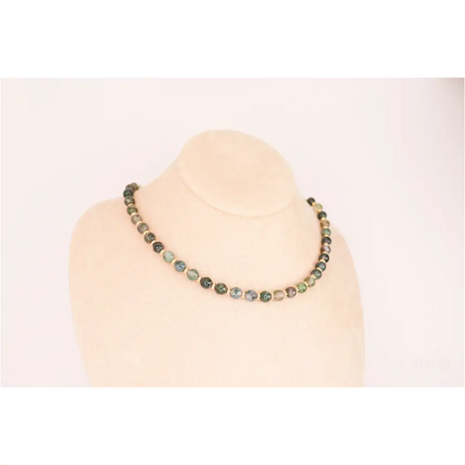 CIRCÉ | Collier en Agate mousse et plaqué Or 18 et 24 carats-1