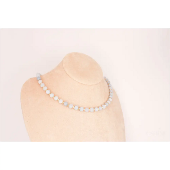 CIRCÉ | Collier en Aigue-marine et plaqué Or 18 et 24 carats-1