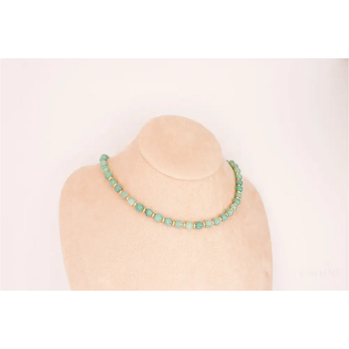 CIRCÉ | Collier en Amazonite et plaqué Or 18 et 24 carats-1