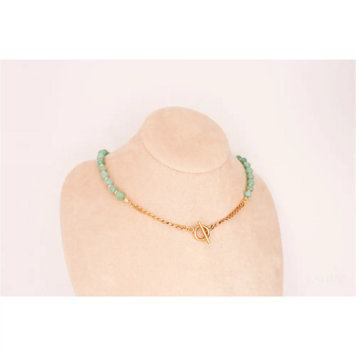 CIRCÉ | Collier en Amazonite et plaqué Or 18 et 24 carats-4