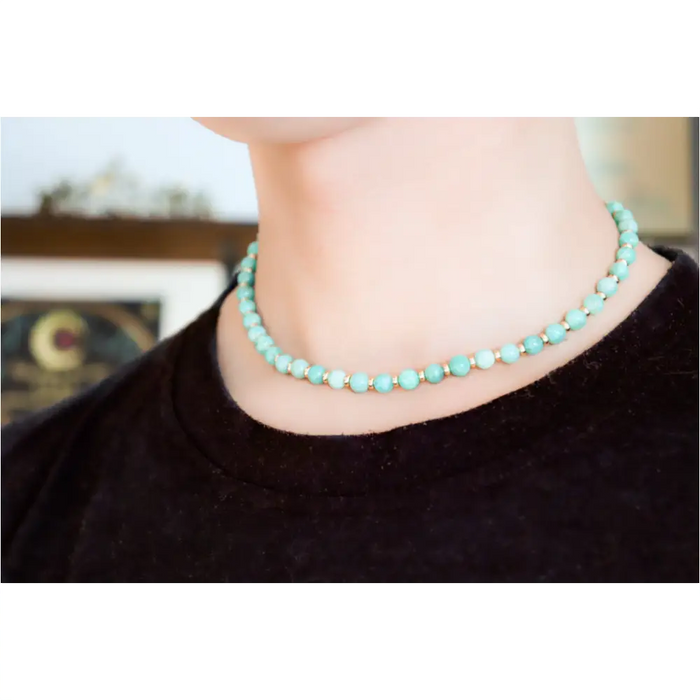 CIRCÉ | Collier en Amazonite et plaqué Or 18 et 24 carats-2