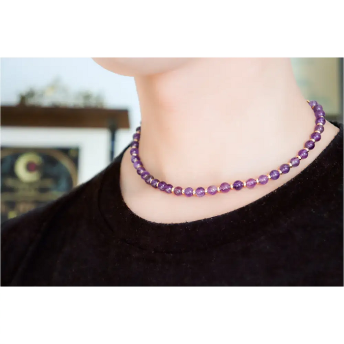 CIRCÉ | Collier en Améthyste et plaqué Or 18 et 24 carats-2