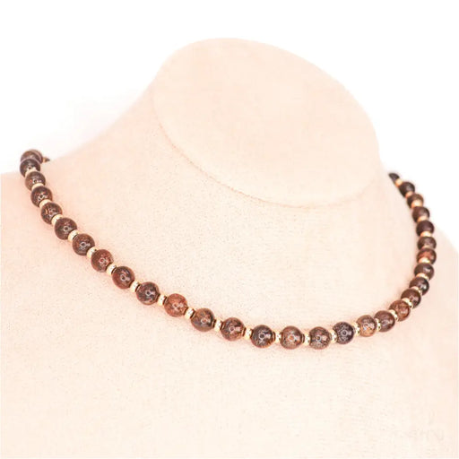 CIRCÉ | Collier en Bronzite et plaqué Or 18 et 24 carats-0