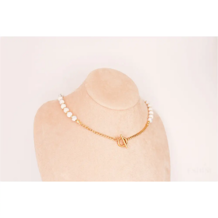 CIRCÉ | Collier en Howlite et plaqué Or 18 et 24 carats-4