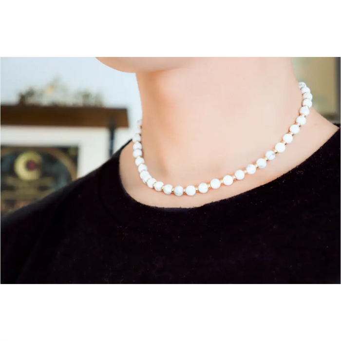 CIRCÉ | Collier en Howlite et plaqué Or 18 et 24 carats-2