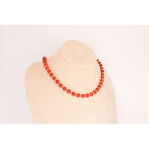 CIRCÉ | Collier en Jaspe rouge et plaqué Or 18 et 24 carats-1