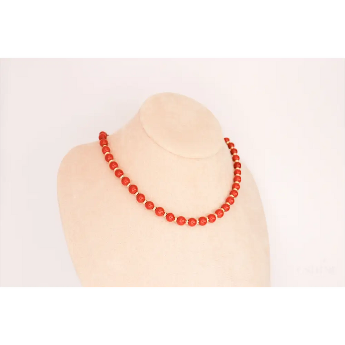 CIRCÉ | Collier en Jaspe rouge et plaqué Or 18 et 24 carats-1