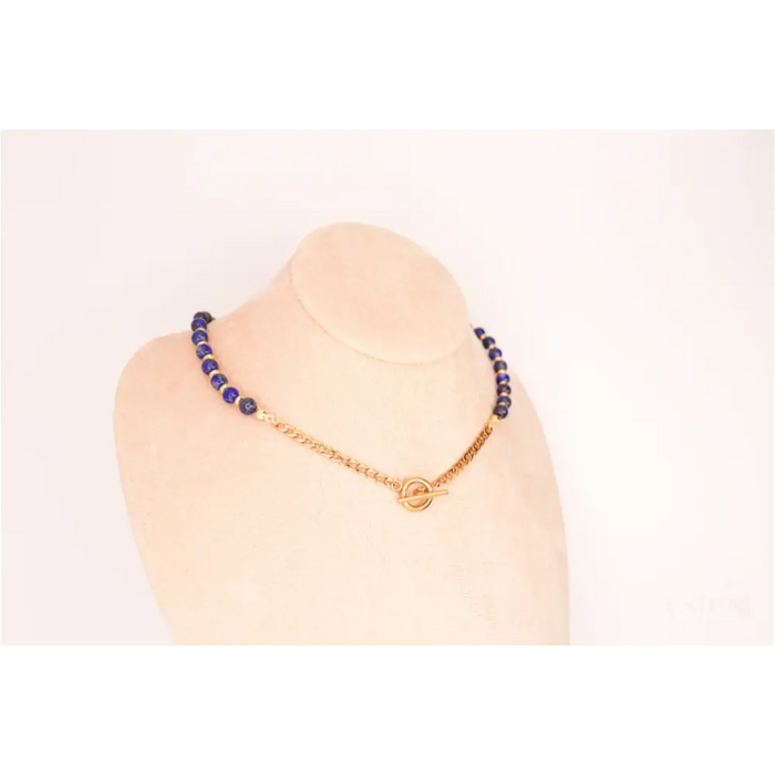 CIRCÉ | Collier en Lapis lazuli et plaqué Or 18 et 24 carats-4