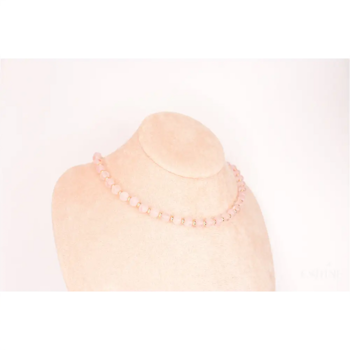 CIRCÉ | Collier en Quartz rose et plaqué Or 18 et 24 carats-1