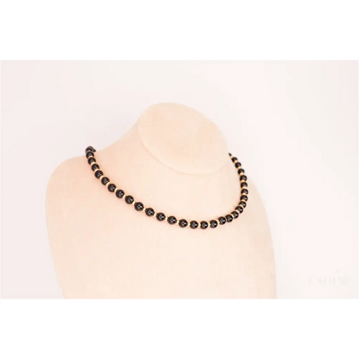 CIRCÉ | Collier en Tourmaline noire et plaqué Or 18 et 24 carats-1