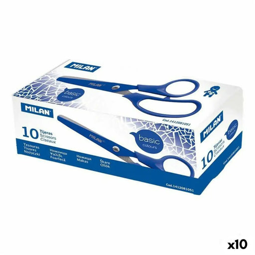 Ciseaux Milan Bleu Acier inoxydable (10 Unités)-0