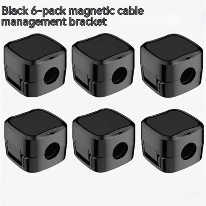 Clip de câble magnétique sous le bureau - 6 Pack Black