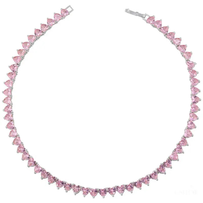 Collier et Bracelet Cœur avec Diamants Micro-incrustés