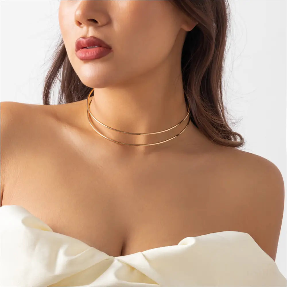 Collier Géométrique Métallique Cool et Doux au Style