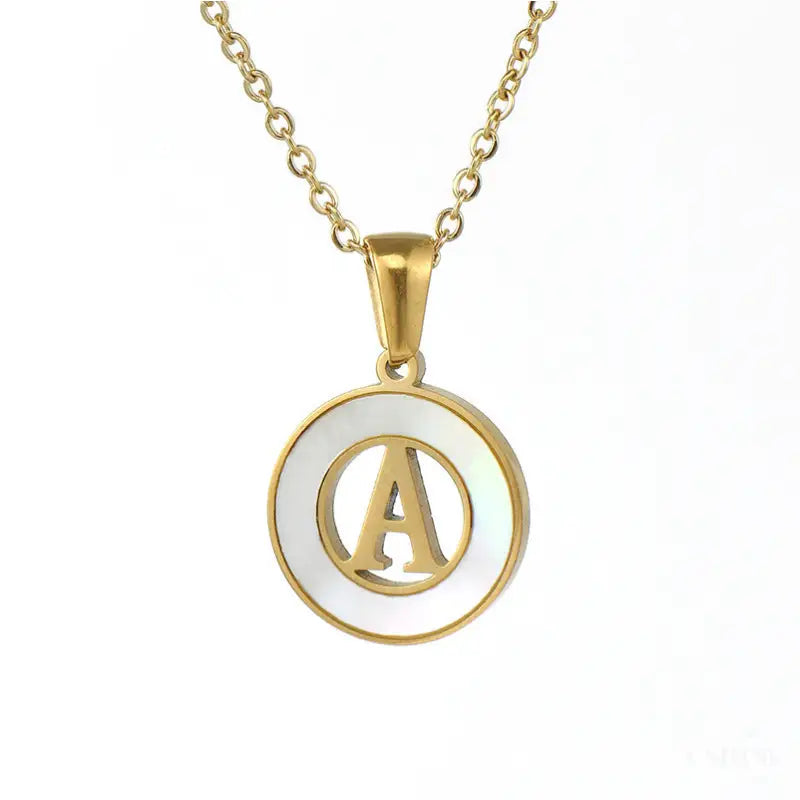 Collier Lettre Acier Inoxydable Chaîne Incluse - A - Bijoux