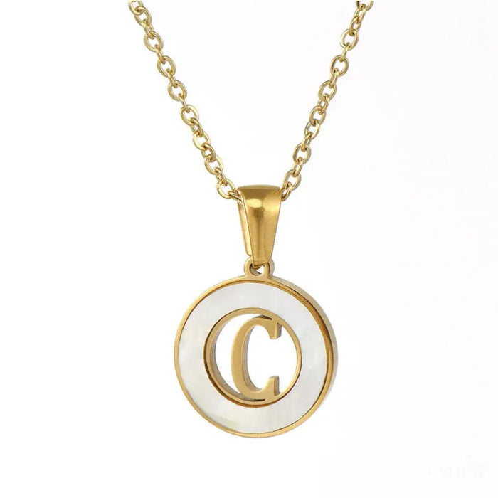 Collier Lettre Acier Inoxydable Chaîne Incluse - C - Bijoux