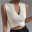 Crop Top Motif Coulures Verticales - Blanc / L - Haut Femme