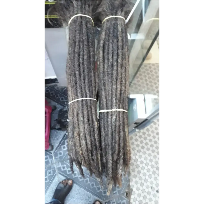 Dreadlocks châtain foncé cheveux Européens largeur 0,8 cm  x 10 dreads par paquet-2