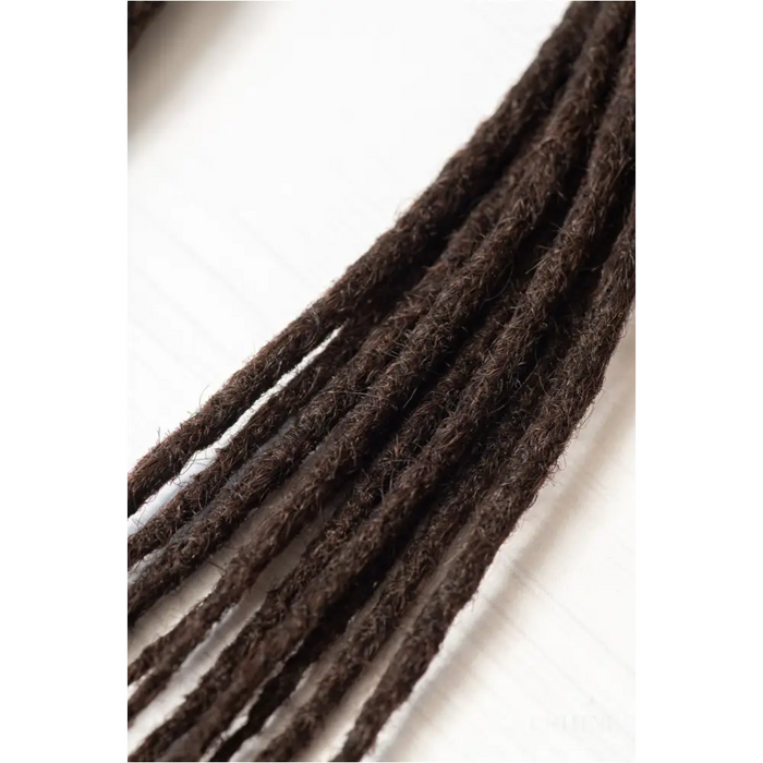 Dreadlocks châtain foncé cheveux Européens largeur 0,8 cm  x 10 dreads par paquet-0