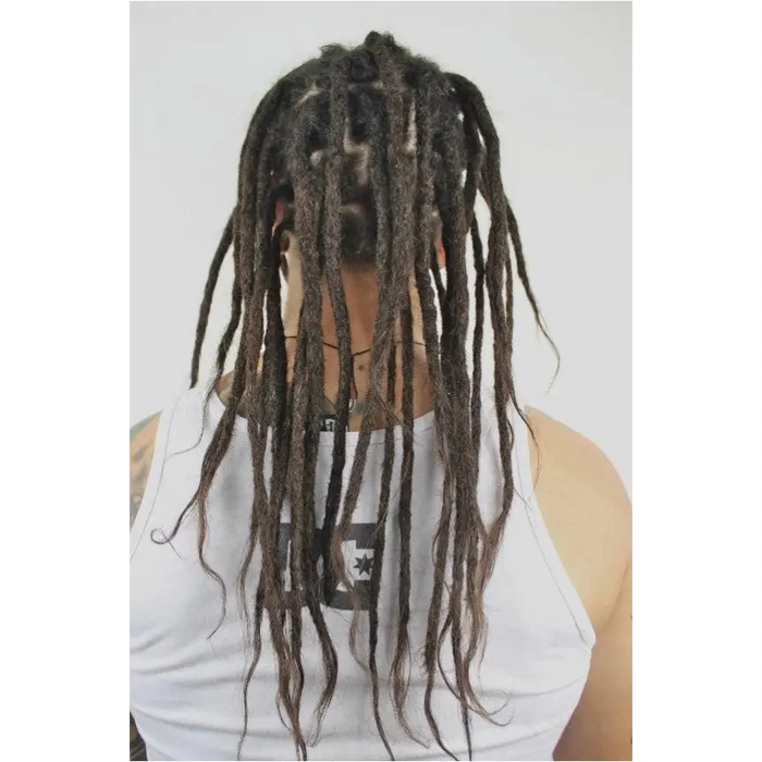 Dreadlocks châtain foncé cheveux Européens largeur 0,8 cm x 10 dreads par paquet-4