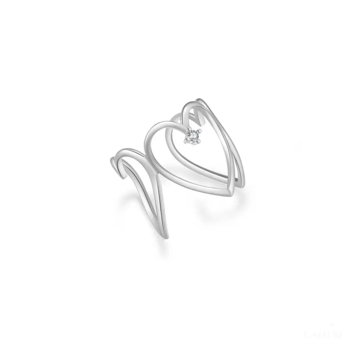 Eabha - Heart Ring with Diamond Cut CZ's-4