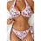 Ensemble de bikini dos nu à nœud floral rouge avec joint torique-0