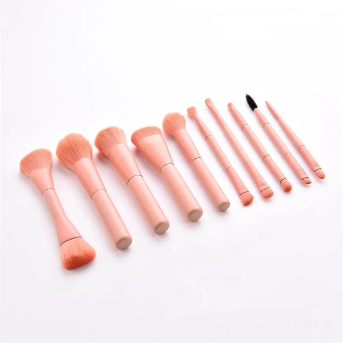 Ensemble de Pinceaux de Maquillage 10 Pièces - Rose