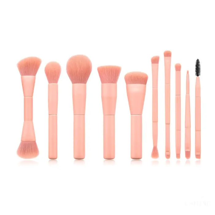 Ensemble de Pinceaux de Maquillage 10 Pièces - Rose