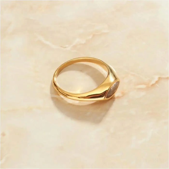 Erasmus - Smokey Stone Statement Gold Band-1