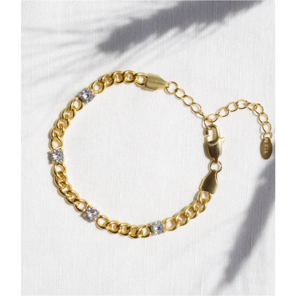 Esdras - Cuban Curb Chain Crystal Bracelet-0